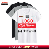 2023 new f1 racing suit custom t-shirt top pure cotton short-sleeved vest custom clothing work clothes POLO shirt