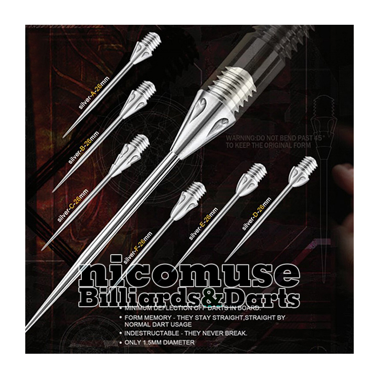 ONE80 RE-FLEX soft to hard professional spring steel dart needle 2BA conversion dart needle