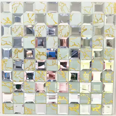 European-style five-sided edging hypotenuse Crystal glass mosaic tile TV background wall Mirror wall sticker Parquet ktv