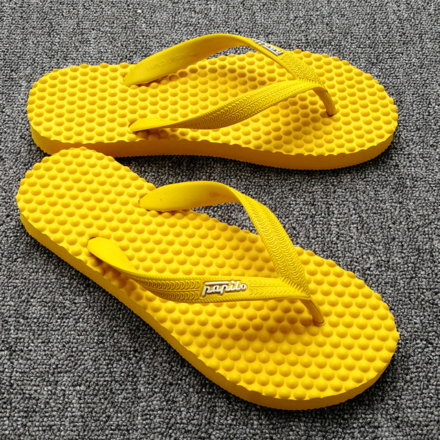 Papilo natural rubber massage soft-soled flip-flops imported from Thailand for men's outer wear non-slip waterproof beach sandals