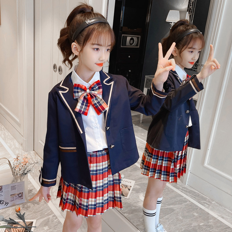 jk uniform skirt elementary school children's genuine fall girl ik group dresses uk kardink full set children's autumn money gk suit