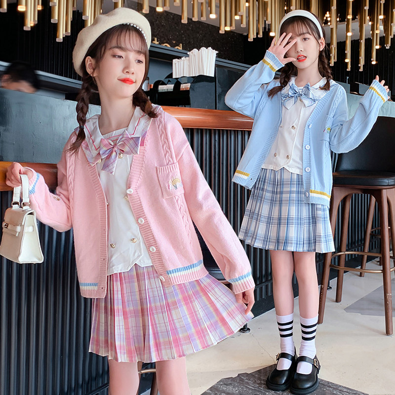 jk uniform skirt elementary school children's genuine fall girl zk group dress up k kardink full set children's autumn money gk suit