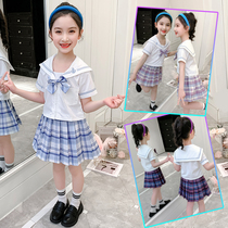 jk uniform Girls Primary School students Third Grade 9 years old 7 fat girl Summer anti-light whole set of genuine summer gk suit