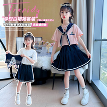jk uniform suit girls genuine shirt gagger skirt plexigo dress child skirt short sleeve full set elementary school student sailor