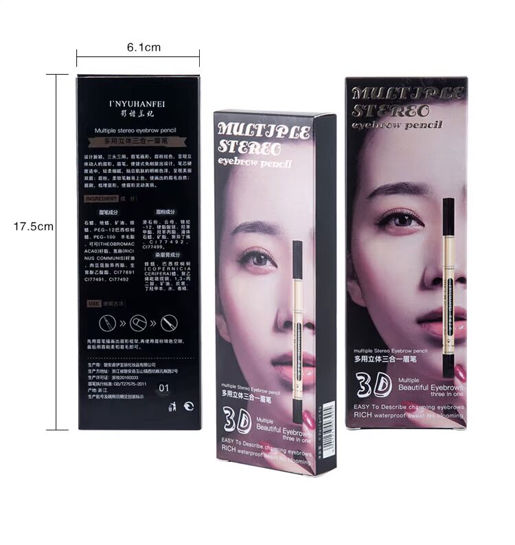 Bút chì kẻ lông mày 3D dạng bột ba trong một không thấm nước và dễ thấm mồ hôi dễ dàng thoa kem dưỡng lông mày một phần ba cho người mới bắt đầu trang điểm the face shop chì kẻ mày