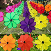 Kindergarten flowers colorful cable outdoor windmill landscape color hanging small windmill decoration outdoor rotating plastic