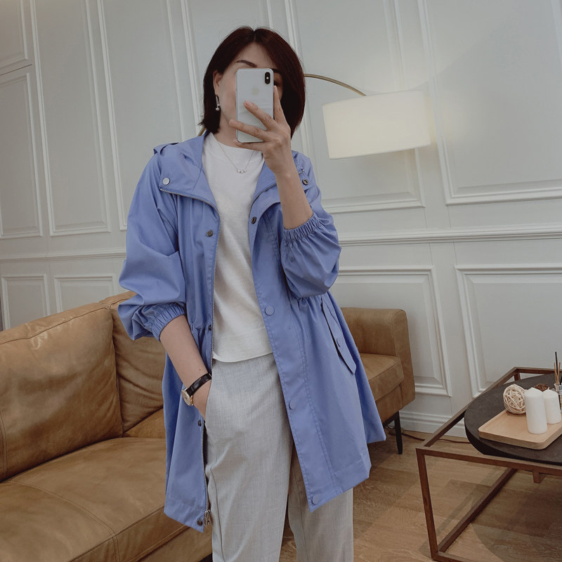 Ma's Jiamin is free of ironing cotton and hat casual windsuit jacket for long version