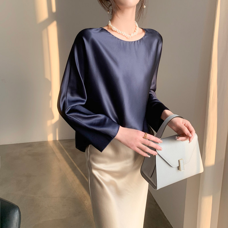 Ma's Jiamin 30mm True Silk crumpled in a form of top garment high-grade garment 602246