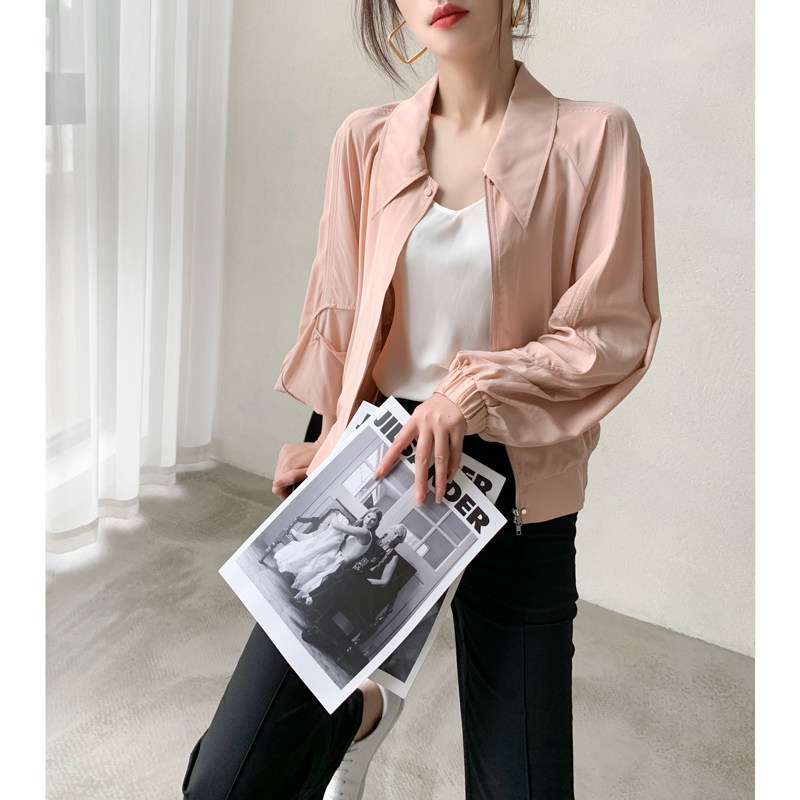 Ma's Jiamin Full True Silk loose jacket with a genuine silk jacket with a sense of design