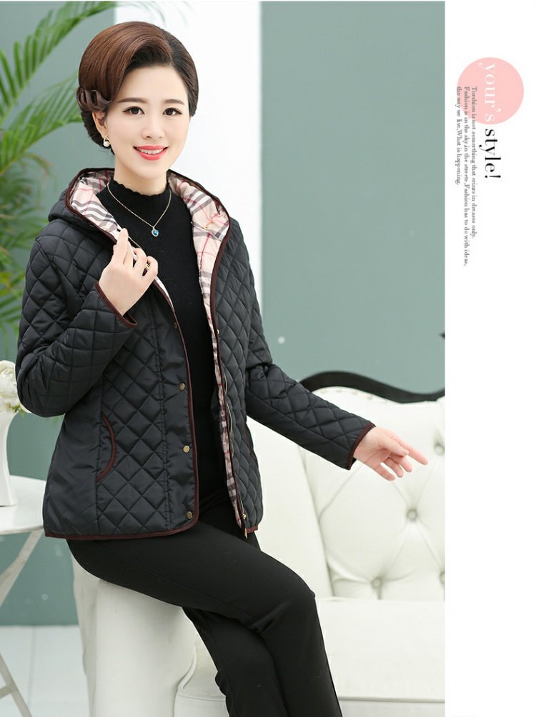 Áo khoác lông cho phụ nữ trung niên Áo cotton của mẹ 40-60 tuổi Quần cotton cotton cỡ lớn rộng ngắn áo kiểu trung niên 2020