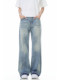 Verborgen Light Blue Design Jeans 2024 New Loose Straight Wide Leg American High Street Trendy Brand