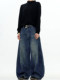 Verborgen American Retro Design Scimitar Sickle Jeans Vintage Trendy Brand Washed Deconstructed Trousers