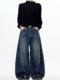 Verborgen American Retro Design Scimitar Sickle Jeans Vintage Trendy Brand Washed Deconstructed Trousers
