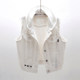 2024 New Spring and Autumn Korean Style Versatile Hooded Denim Vest Women's Short White Vest Vest Vest Top