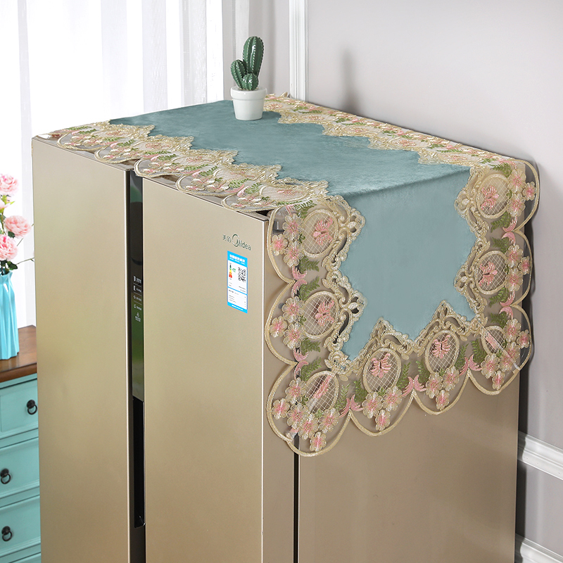 Refrigerator dust cover cover towels Single top anti-dust cover curtain cover cushion Haier double door fridge cover anti-oil cover cloth