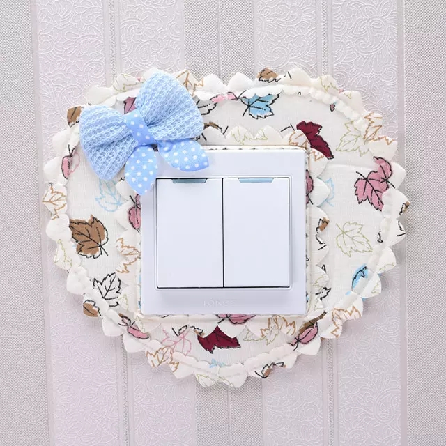 Fabric switch sticker wall sticker protective cover European-style living room bedroom lamp wall double socket panel decoration simple and modern