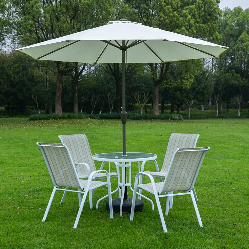 Outdoor table and chairs patio with umbrella white folding leisure furniture balcony outdoor wrought iron chair parasol villa