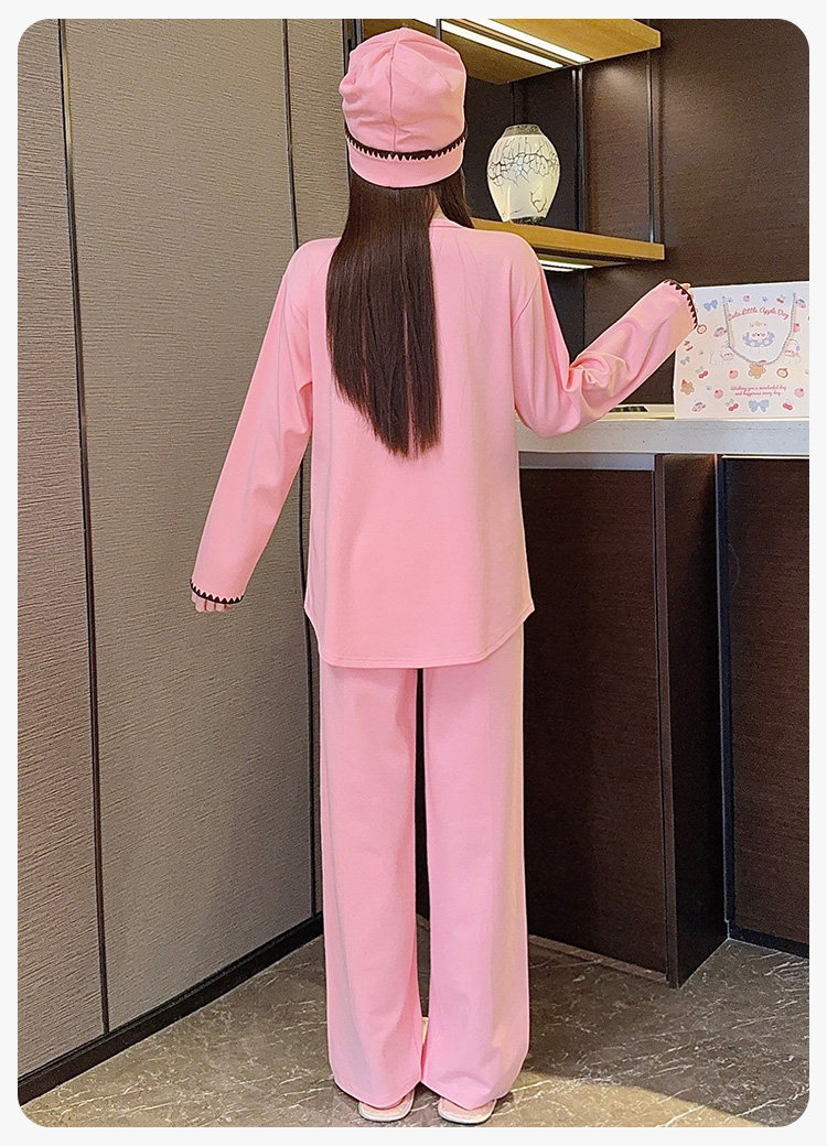 帽子带胸垫月子服纯棉哺乳睡衣产后孕妇春秋冬季产妇家居服可外穿 — 27