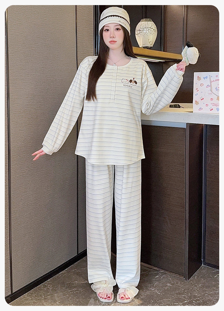 送帽子冬季月子服产妇纯棉哺乳睡衣春秋产后四季款孕妇家居服套装 — 26