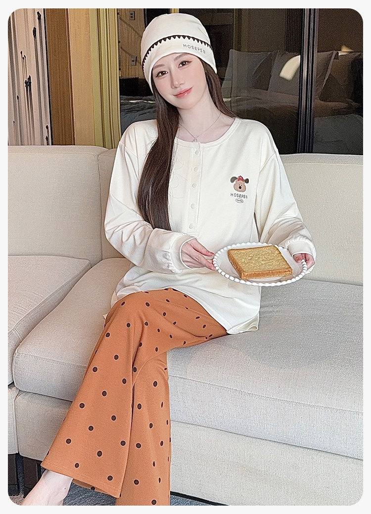 带帽子月子服纯棉春秋吸汗四季款孕妇睡衣秋冬产后产妇哺乳家居服 — 24