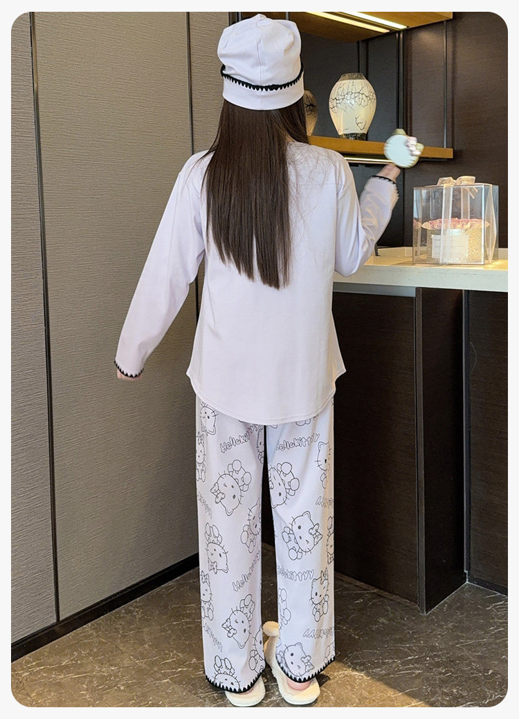 帽子带胸垫月子服纯棉哺乳睡衣产后孕妇春秋冬季产妇家居服可外穿 — 19