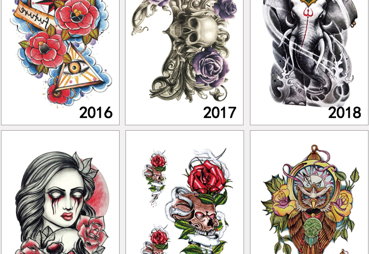 (Một 60 sheets) Tattoo đính cánh tay không thấm nước nam giới và phụ nữ dài tay cánh tay xăm sexy mô phỏng body painting hình dán xăm