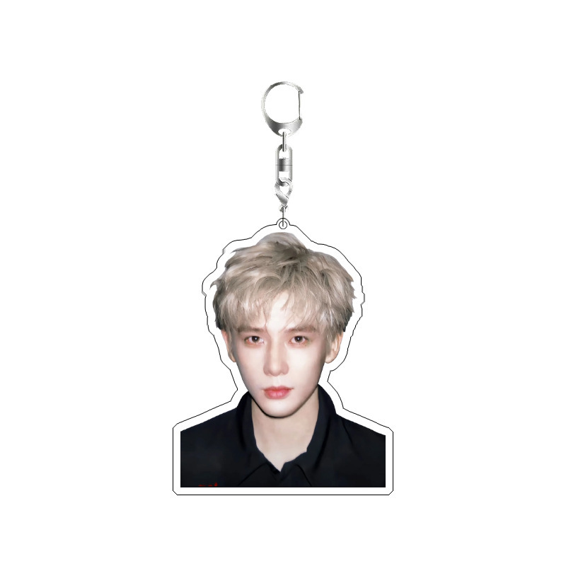 Star Wang Anyu Fragmented Design Double-Sided Laminated Keychain Backpack Pendant Fan Support Holiday Gift