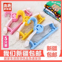 Cartoon bear adjustable telescopic baby childrens small hanger seamless clothes hanging support clothing store Xinjiang brother