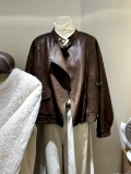 Тринадцать линий ранней осенней женской новой Marad Puroda All -In -One Bucket Jacket Jacket Lose Lamb