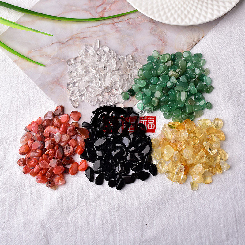 Natural five-color crystal five-color gravel five-element stone five-color agate crystal degaussing stone ornaments