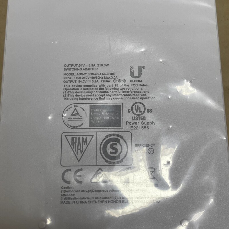 Original Ubiquiti 54V3.9A Power Adapter 210W
