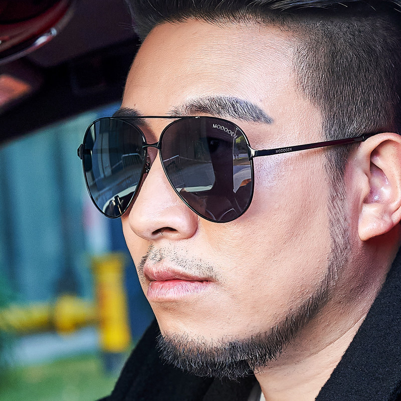 Oversized driving mirror Men's bully large face sunglasses day and night Dual use special large clams toad mirror fatter polarized sunglasses