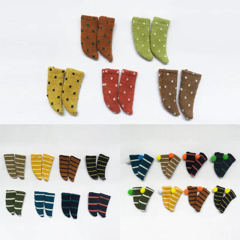ob11 baby clothes 12 bjd wave points socks doll clothes beauty tie pig striped short socks GSC Nets pantyhose