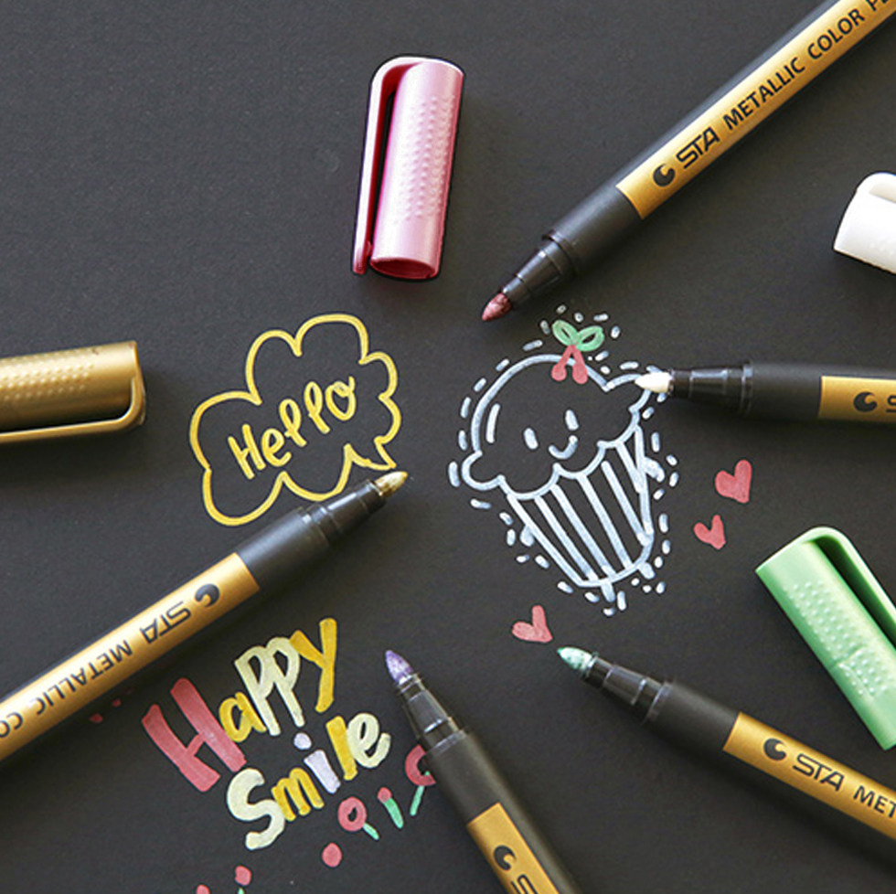 DIY album special pen handmade accessories tool material thick core metal pen 10 colors gold blue red