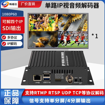 Copper axis HDSDI decoder RTMP SRT RTSP UDP to HD SDI interface output box live broadcast on the wall
