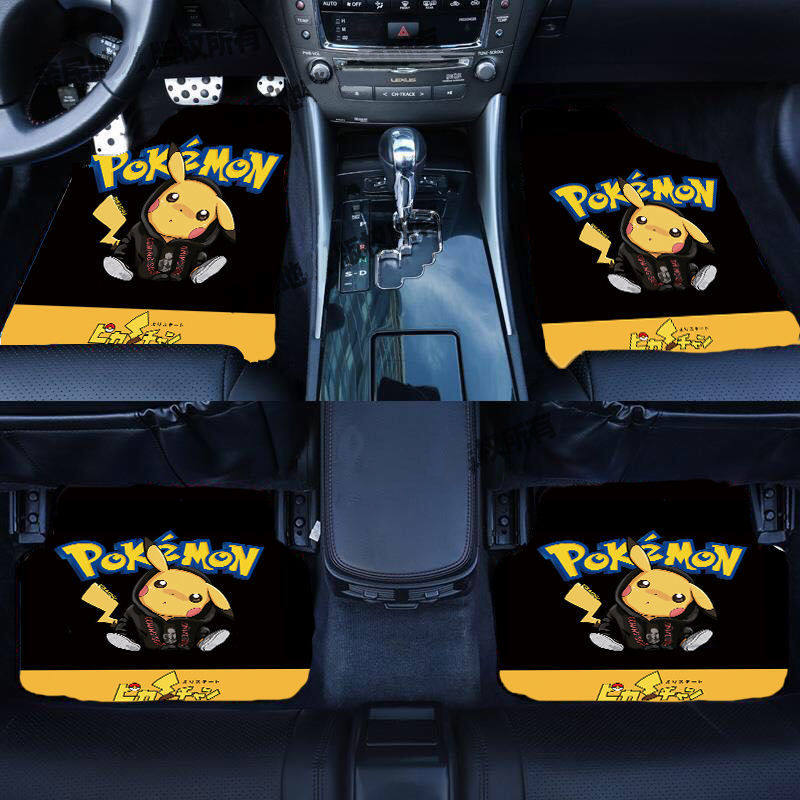 Car foot pad universal cartoon cute single piece main co-pilot pedal mat inside carpet type suede ground mat