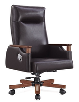 YJA801 boss chair ash wood armrest computer chair home lunch break reclining seat business leather office chair