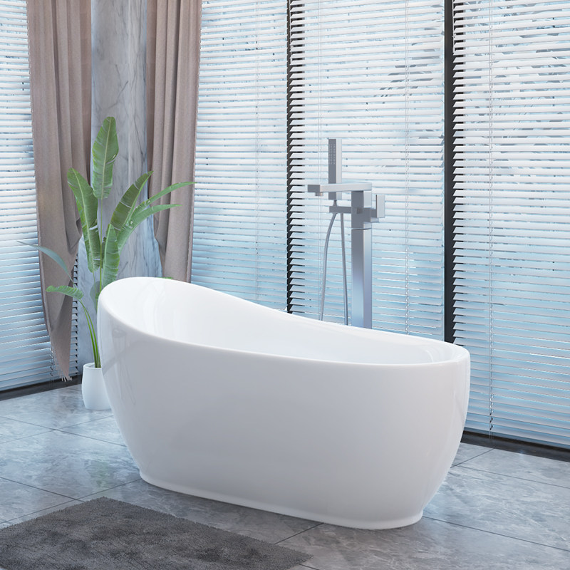 Eurostyle Acrylic Small Household Type Day-Style Thin Side Bathtub Seamless Mesh Red Light Lavish Home Adult Independent Princess Bath