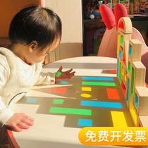 German photosensitive training toy creative color building blocks acrylic translucent nootropic sound Montessori kindergarten teaching aids