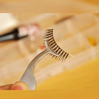 Đầu tròn loại đa chức năng thép không gỉ nhíp lông mi cong mặt mờ công cụ hỗ trợ lông mi giả đặc biệt - Các công cụ làm đẹp khác cách kích mí