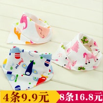 Baby baby childrens triangle towel saliva towel Pure cotton thickened double snap bib head scarf 4