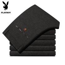 Playboy slacks Mens pants Spring and Autumn business slim straight trousers Youth trend formal stretch trousers