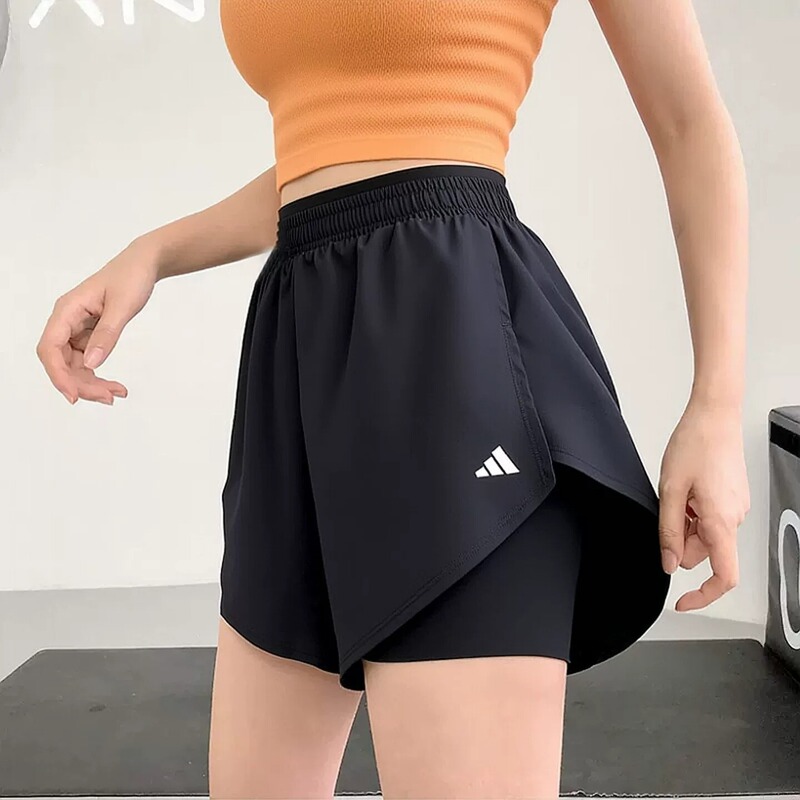 Authentic Adidas Shorts, New Summer Model for Women, Two-In-One Anti-Exposure Running, Fitness, and Sports Training