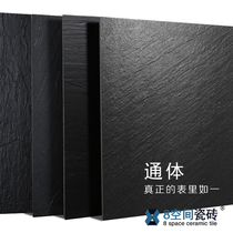 Black slate whole-body tile 600 concave and convex pattern non-slip floor tiles Guest restaurant engineering chain chain matte floor tiles