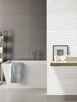 8 space three-dimensional wavy pattern all-body tile black and white gray solid color wall tile bathroom background wall three-dimensional antique brick