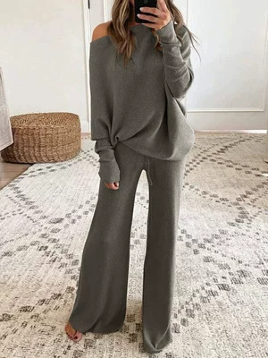 Solid long-sleeve, trousers, set, 2021 collection, Amazon, European style