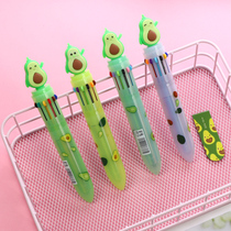 Color ballpoint pen Multi-color press small fresh avocado 12 color ballpoint pen oil pen Cute girl heart