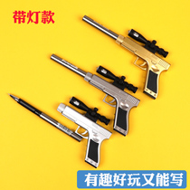 Pen students use creative boys to eat chicken with lights pistol pen black 0 38mm gel pen childrens toy gun pen