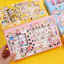 Chestnut sticker ins Wind children Girl sticker decoration small pattern cute girl heart hand account material set