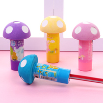 Pencil sharpener Childrens primary school students with creative cute mushroom head shape pencil sharpener manual pin pen holder with eraser